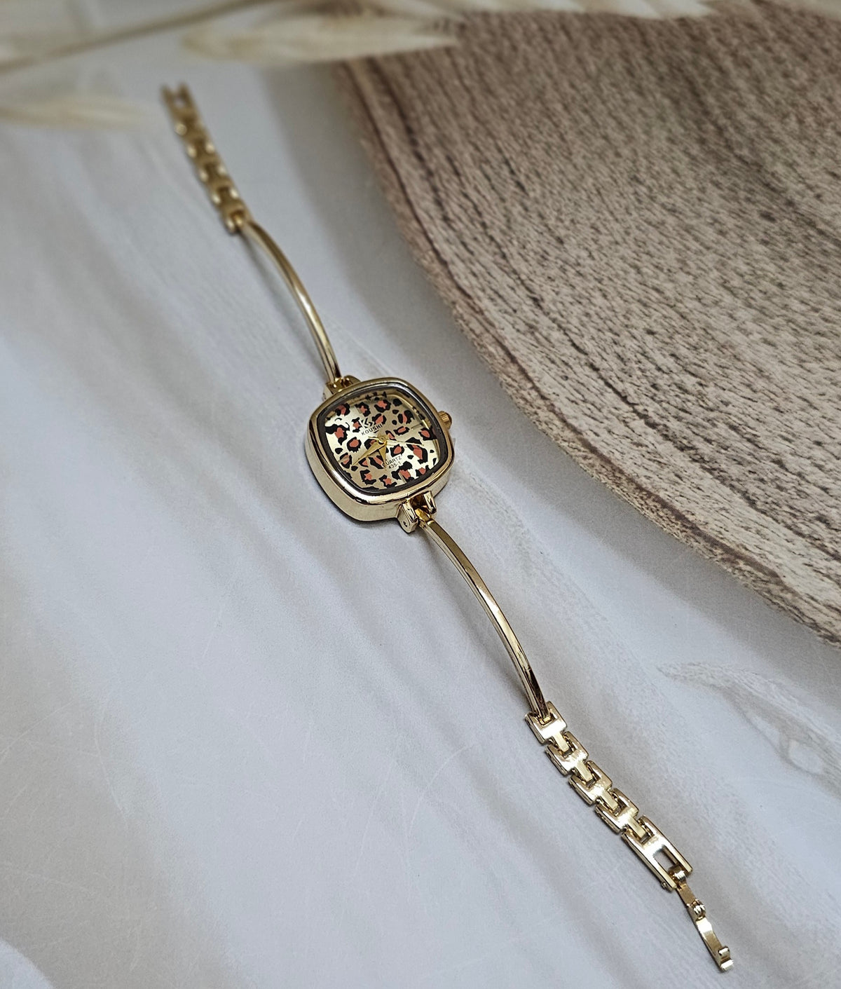 Kiyu Ziyu Chic Leopard Print Gold Watch
