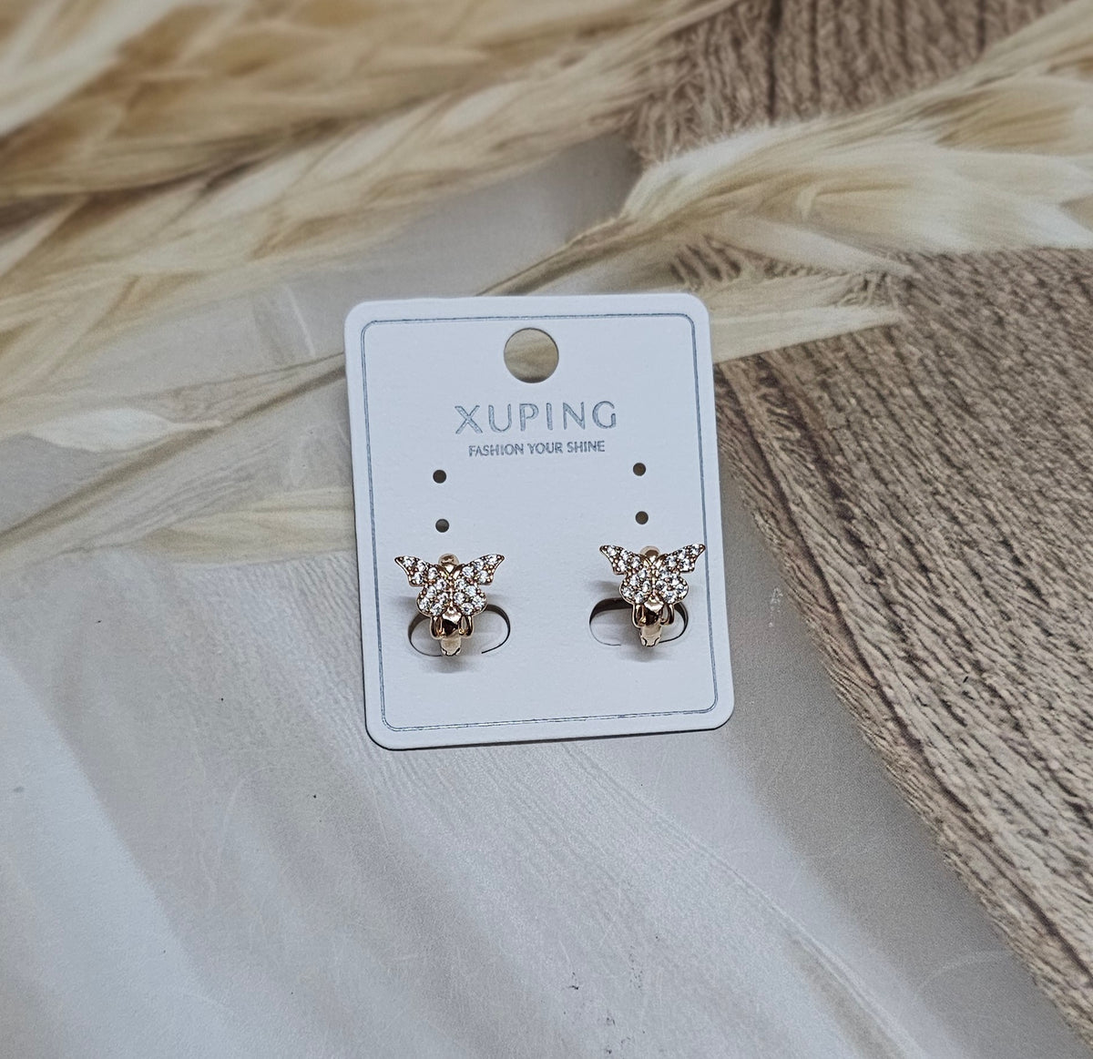 Pave Butterfly Crystal Huggie Earrings