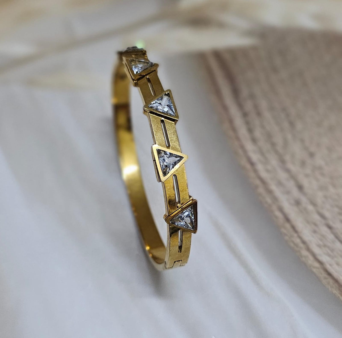 Prism Geometric Triangle CZ Bracelet