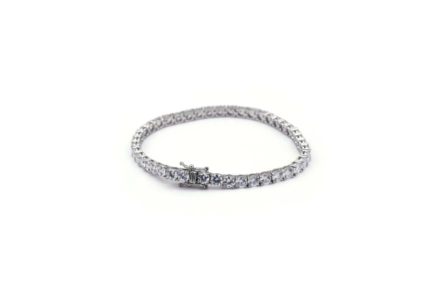 White Zircon Silver Tennis Bracelet