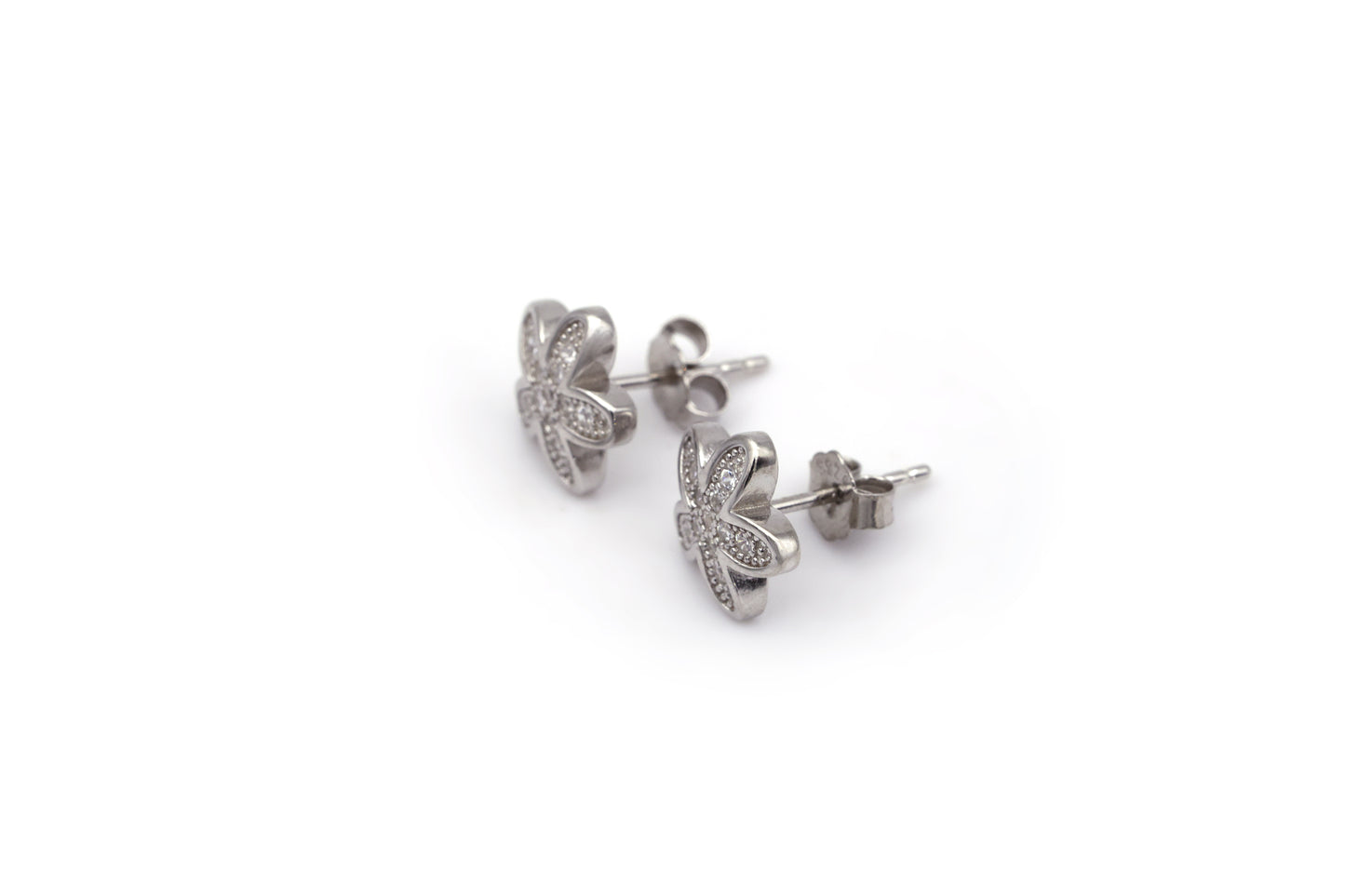 Women Sterling Silver Stone Stud Earrings