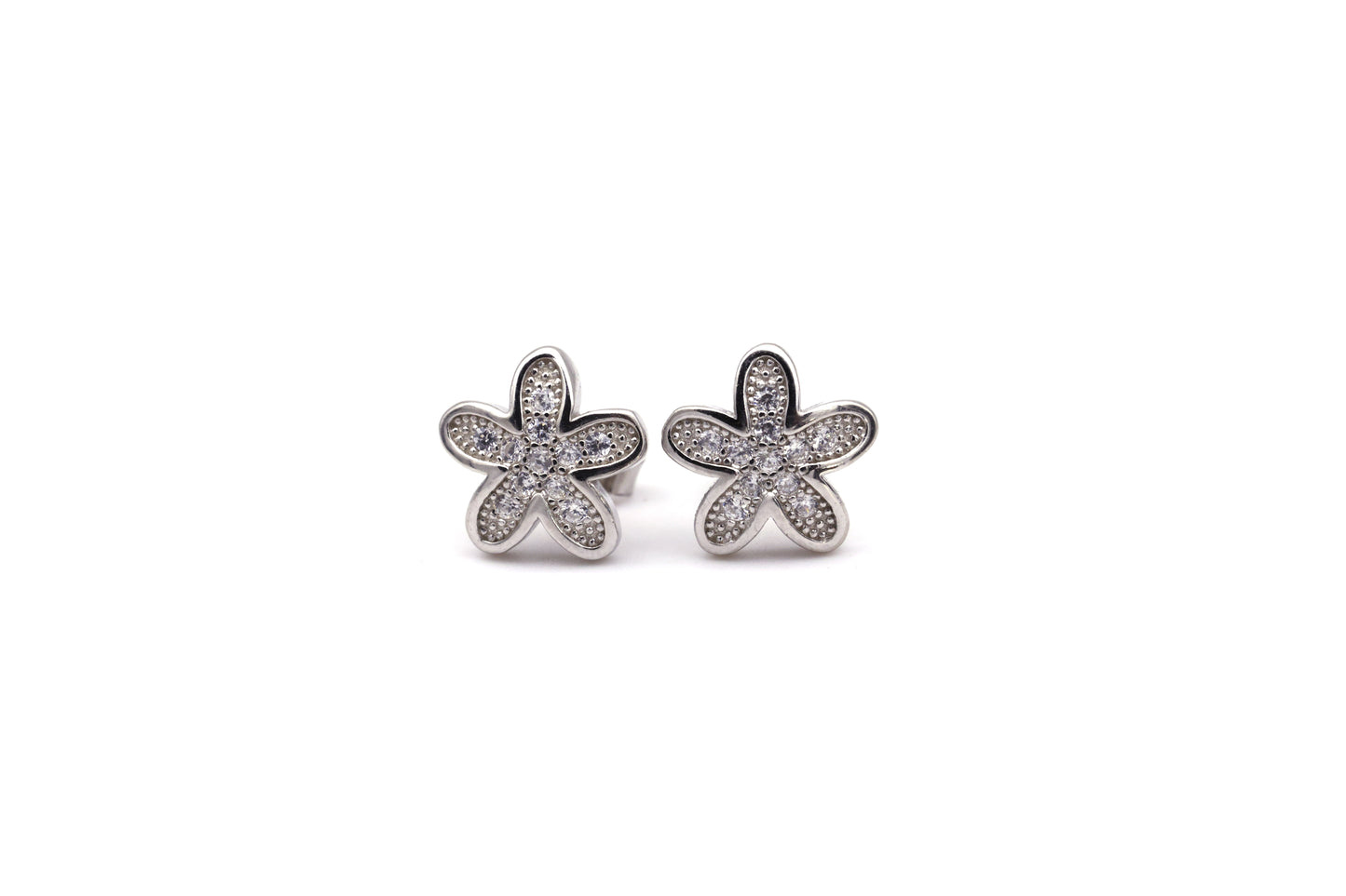 Women Sterling Silver Stone Stud Earrings