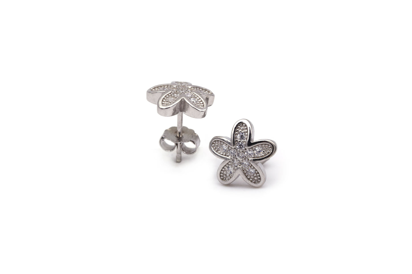 Women Sterling Silver Stone Stud Earrings