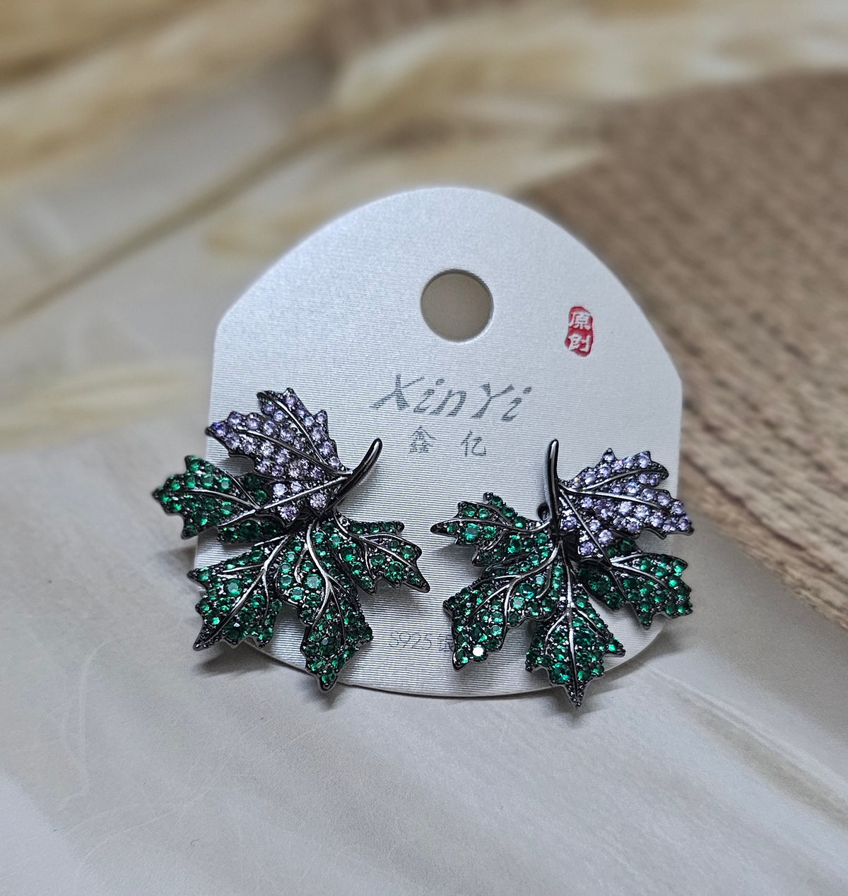 Dual toned maple leaf earrings