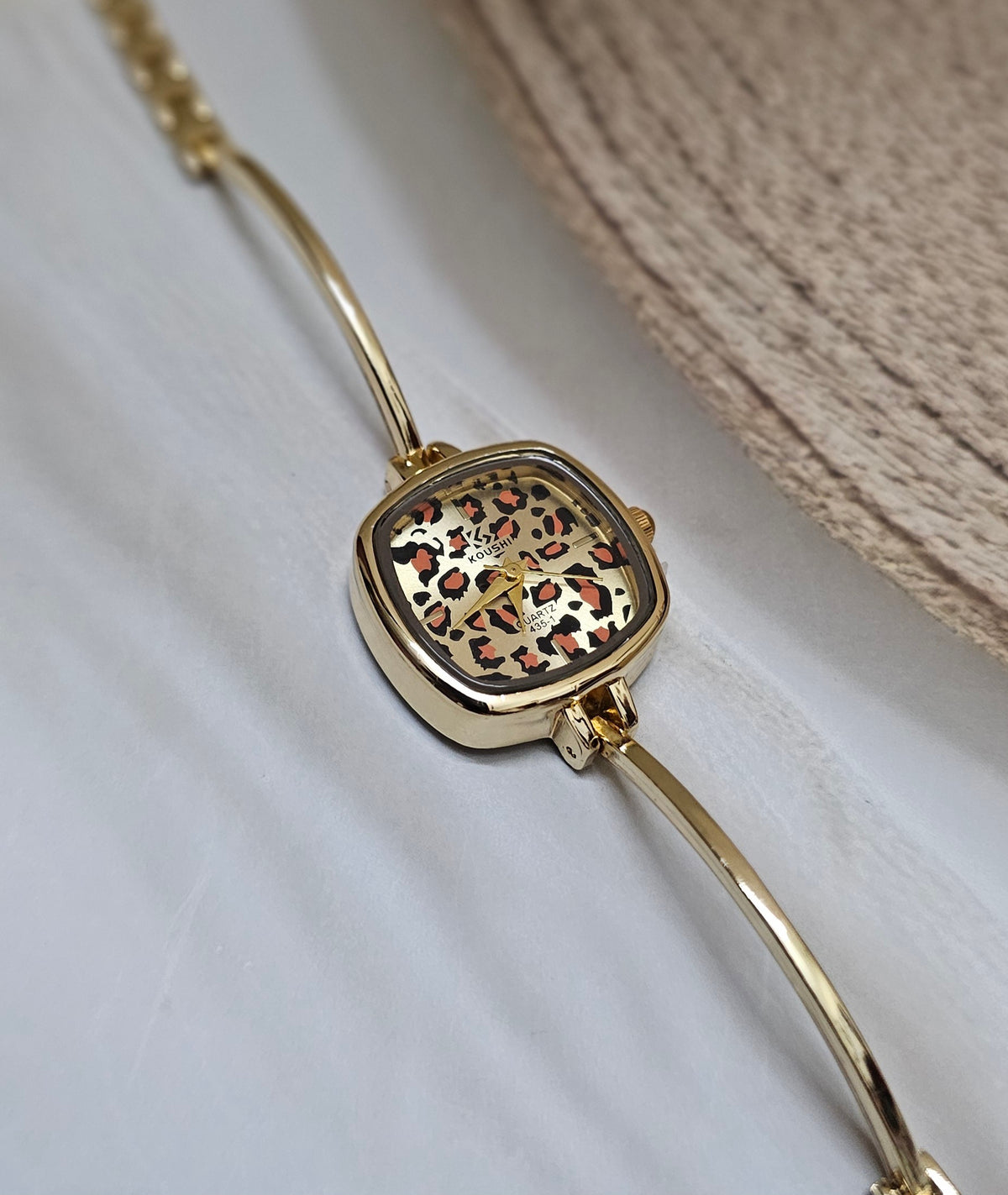 Kiyu Ziyu Chic Leopard Print Gold Watch