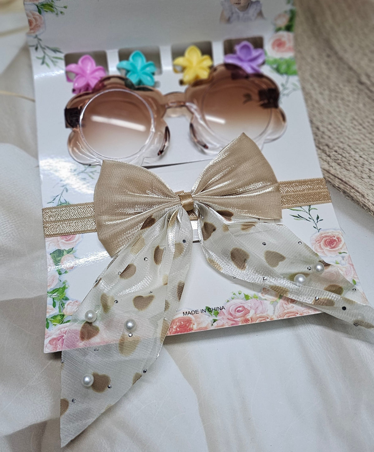 Champagne Floral Party Accessory Set for Kids