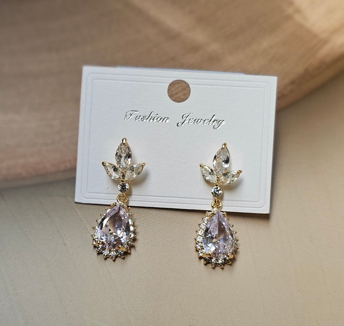 Elegant Crystal Floral Drop Earrings