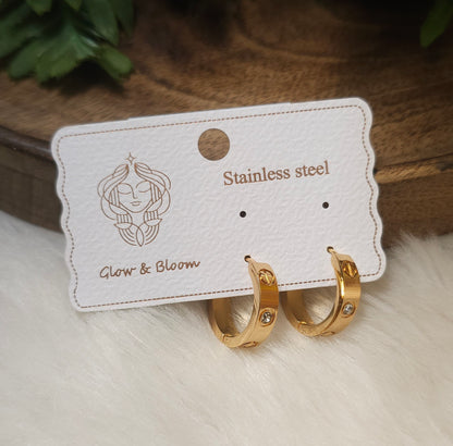 Gold-Tone Stainless Steel Hoop Earrings