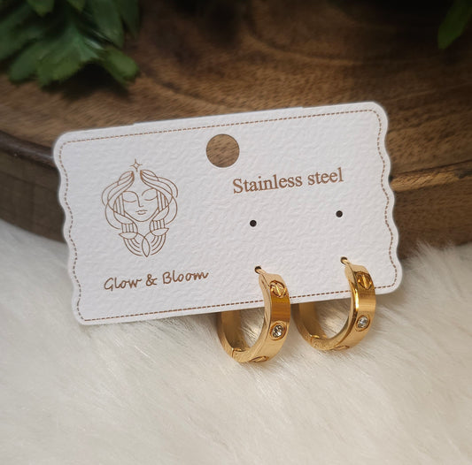 Gold-Tone Stainless Steel Hoop Earrings