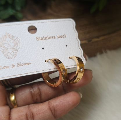 Gold-Tone Stainless Steel Hoop Earrings