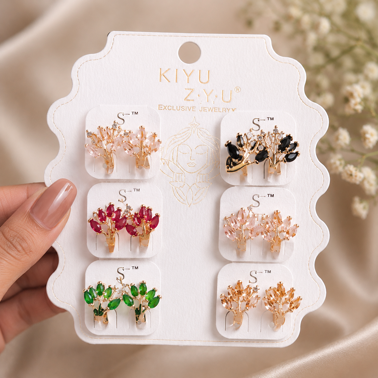Floral Korean Stud Earrings Set
