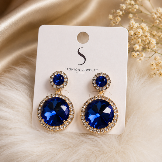 Sapphire Blue Statement Earrings