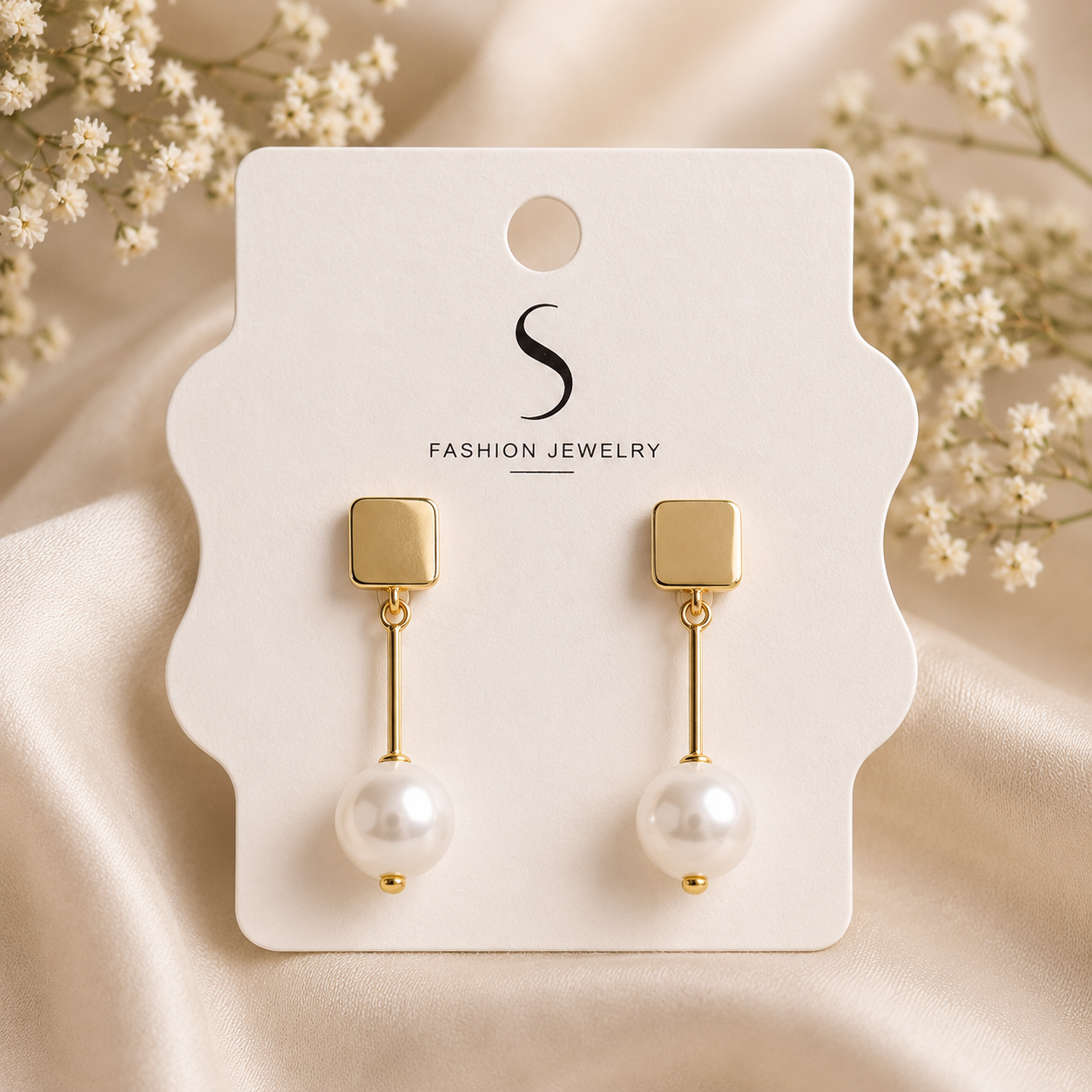 Minimal Pearl Drop Earrings