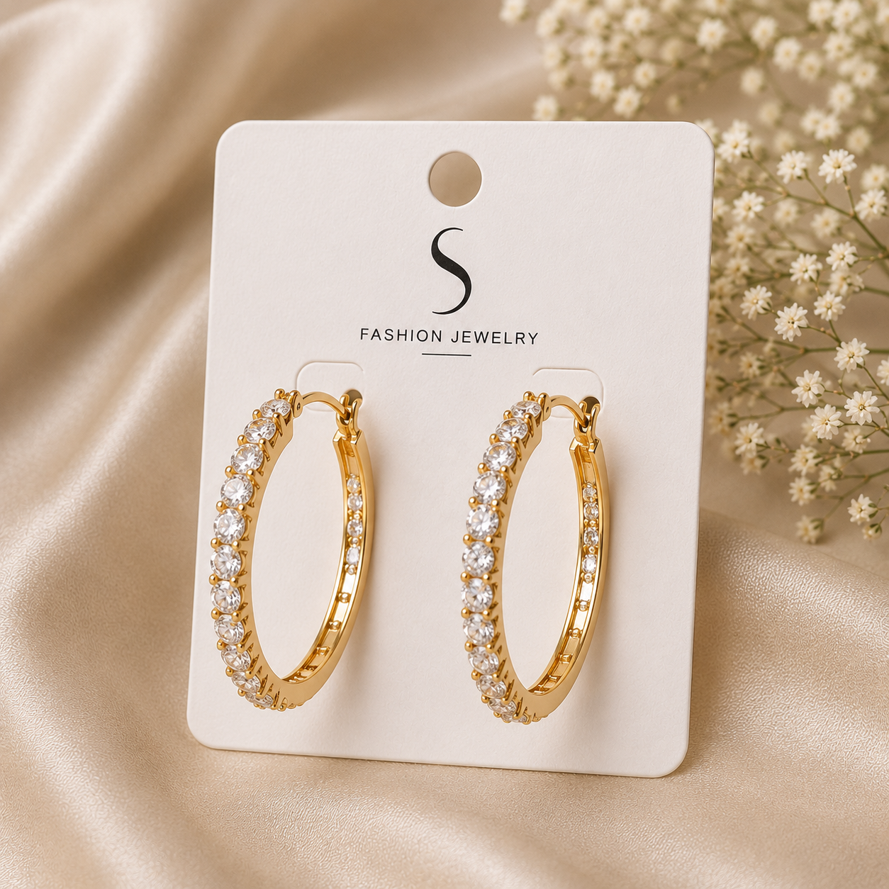 Diamond Hoop Earrings