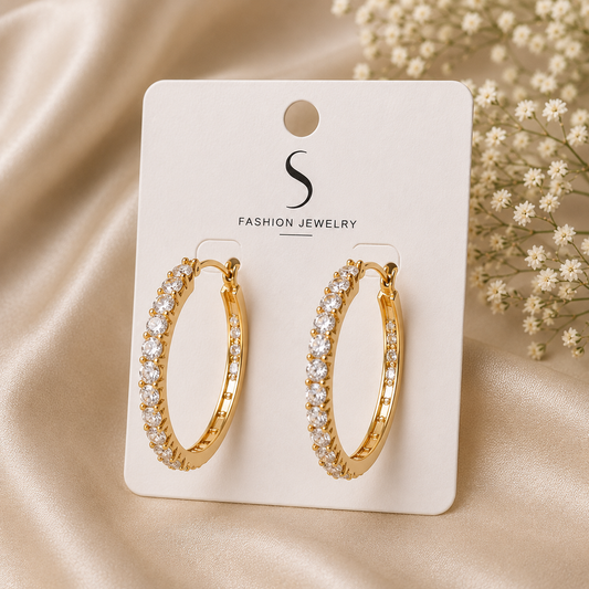 Diamond Hoop Earrings