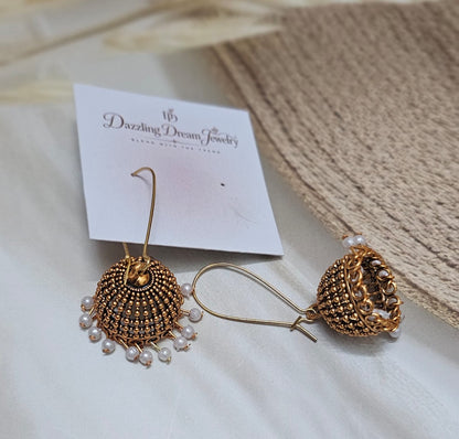 Golden hook jhumka