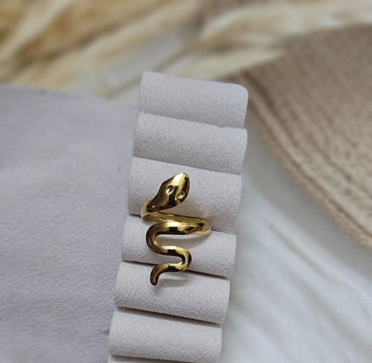 Serpent Slither Wrap Adjustable Gold Ring